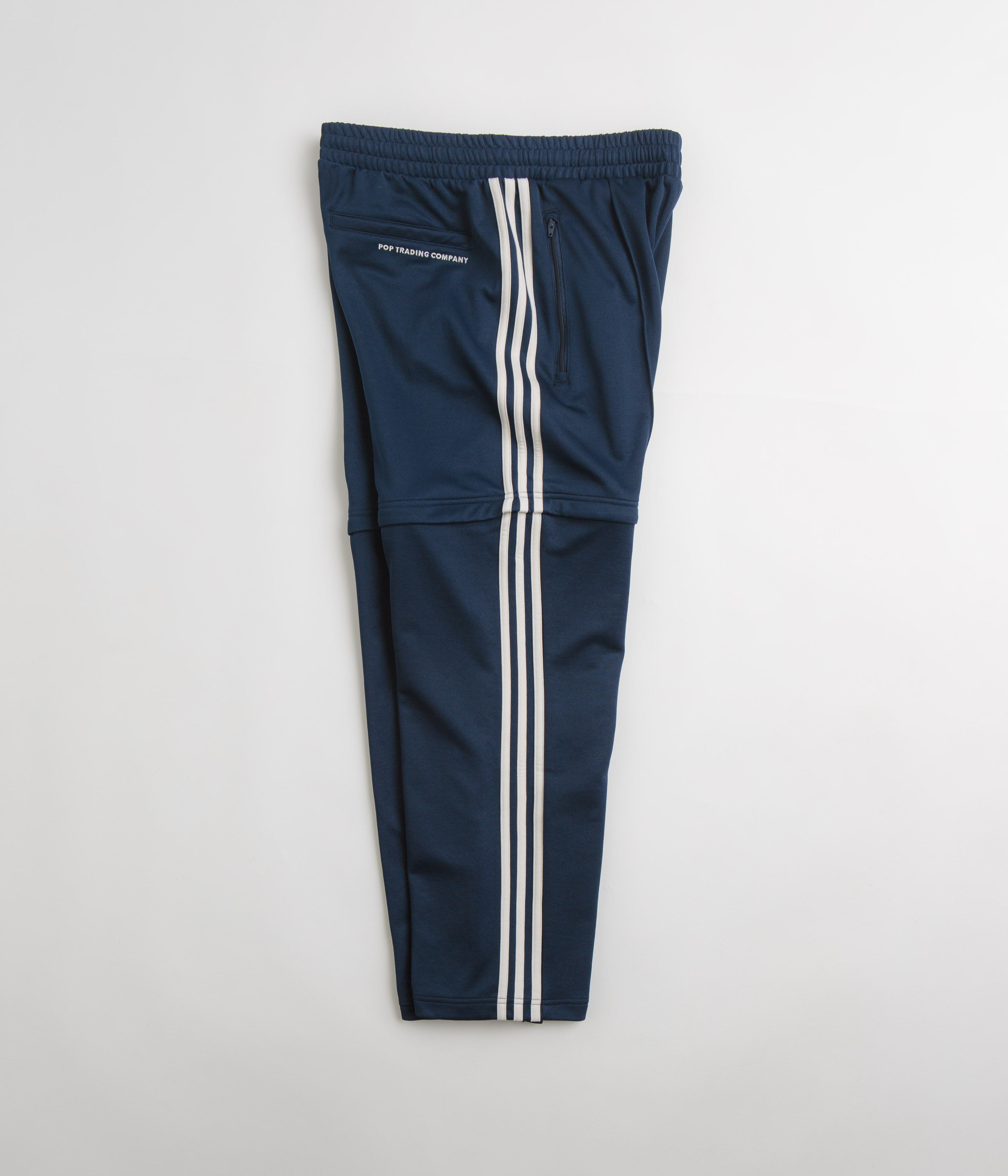 Adidas x Pop Trading Company Beckenbauer Track Pants - Collegiate Navy & White | Men's Athletic Joggers for Running, Gym & Casual Wear