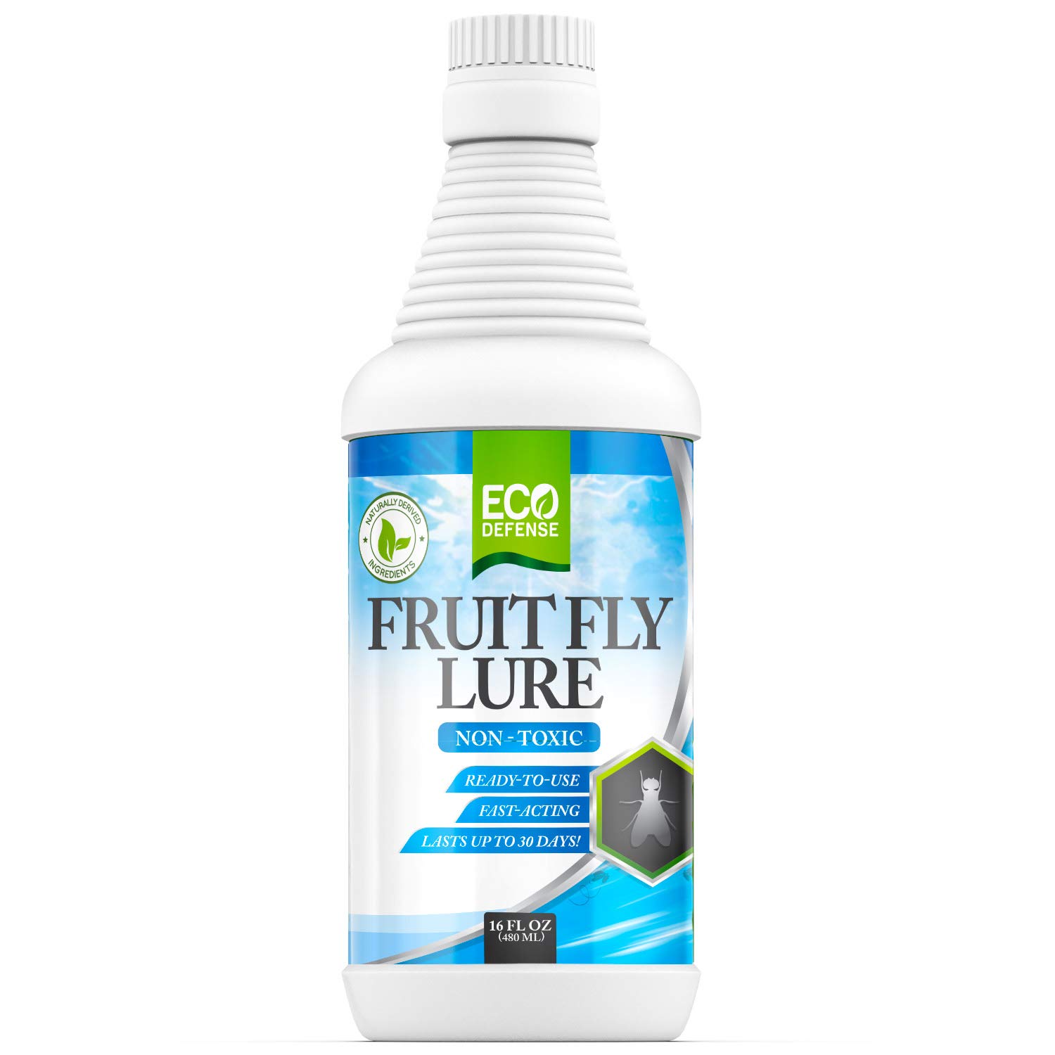 Eco Defense Fruit Fly Killer – Natural Indoor Fly Trap for Kitchen, Bathroom & Restaurants | Drain Fly Killer Treatment | Safe & Effective 16 oz | Ideal for Home, Office & Commercial Use