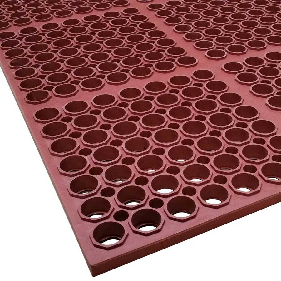 Premium Cactus Mat 3520 R1 VIP Grease-Resistant Rubber Floor Mat - Red, 39