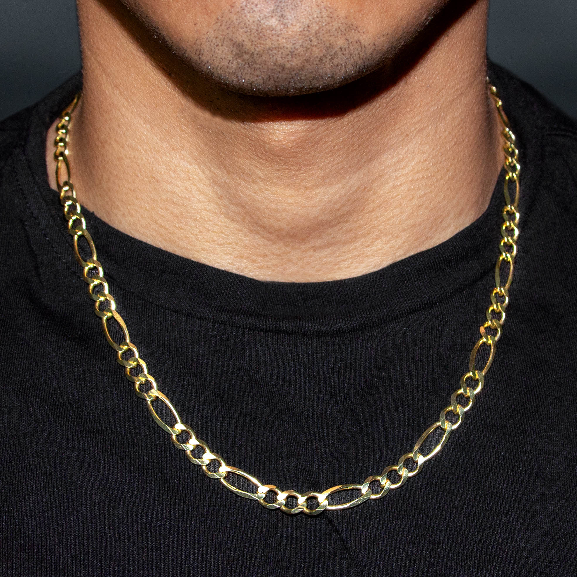10K Gold Figaro Chain Necklace for Women & Men - 7mm Wide Durable Italian Link Jewelry - Perfect for Gifts, Weddings & Everyday Wear