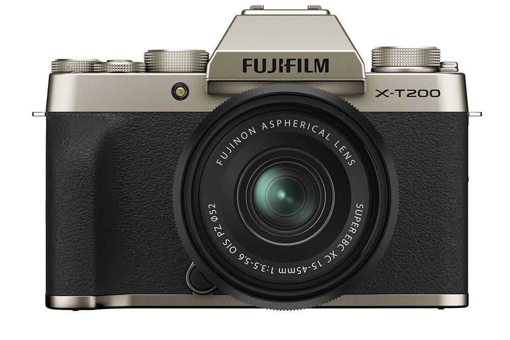 FUJIFILM X-T200 Mirrorless Digital Camera with XC15-45mm Lens Kit (Gold) - Perfect for Travel Photography & Vlogging