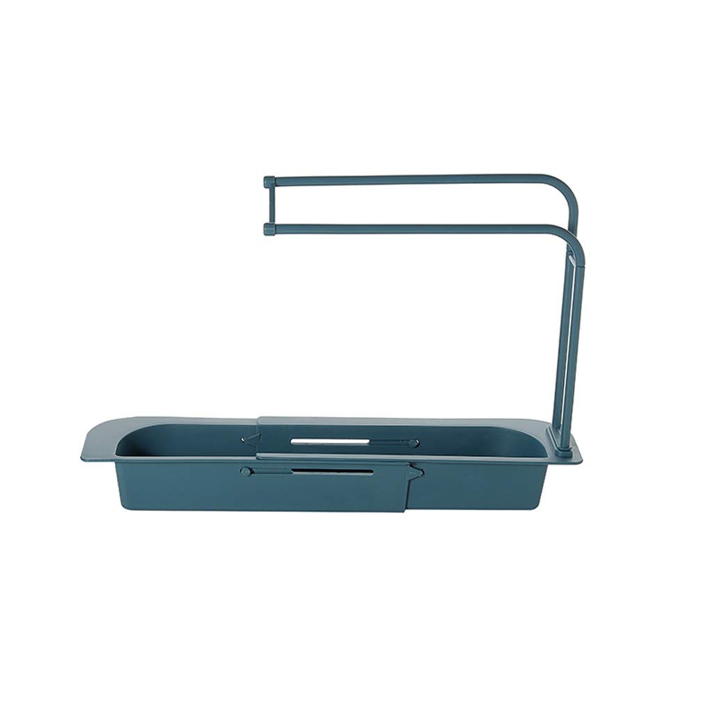 **Pomobie Kitchen Sink Sponge Rack - Blue, One Size - Faucet Storage Holder for Bathroom & Kitchen - Soap Clip & Household Tool Organizer - Perfect for Kitchen, Dining & Bar Organization**