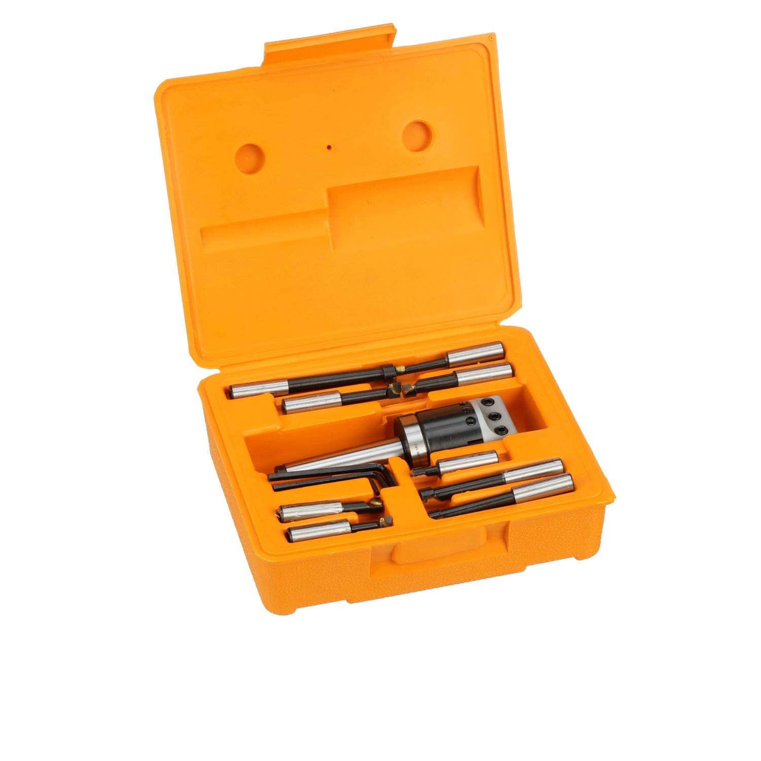 HHIP 1001-0105 3 Piece Boring Tool Set - 2 Inch Head, MT3 Taper, 1/2 Inch Shank for Precision Metalworking & Woodworking | Ideal for Lathe Operations, Drilling & Milling Applications