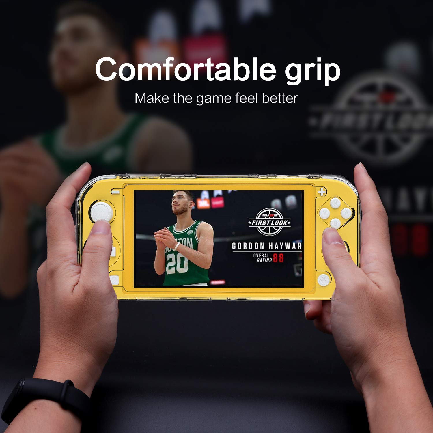 Premium Clear Hard Protective Case for Nintendo Switch Lite with Built-in Kickstand | Shockproof Cover for Gaming | Perfect for Travel, Home & On-the-Go Play