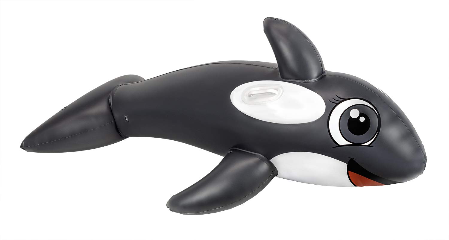 **Poolmaster Jumbo Whale Rider Inflatable Swimming Pool Float - Large Grey - Perfect for Summer Fun, Pool Parties & Relaxing in the Water**