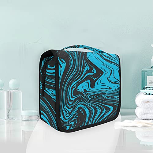 Royal Blue Foldable Hanging Cosmetic Bag - Waterproof Travel Toiletry Organizer for Women & Girls | Perfect for Bathroom, Gym, and Vacation Packing