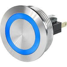 MSM30 30mm Metal Push Button Switch with Blue LED Illumination - 100mA @ 30VDC, 5-48VDC Power Supply - 200,000 Operations - Perfect for Industrial Control Panels, Machinery, and Automation Equipment