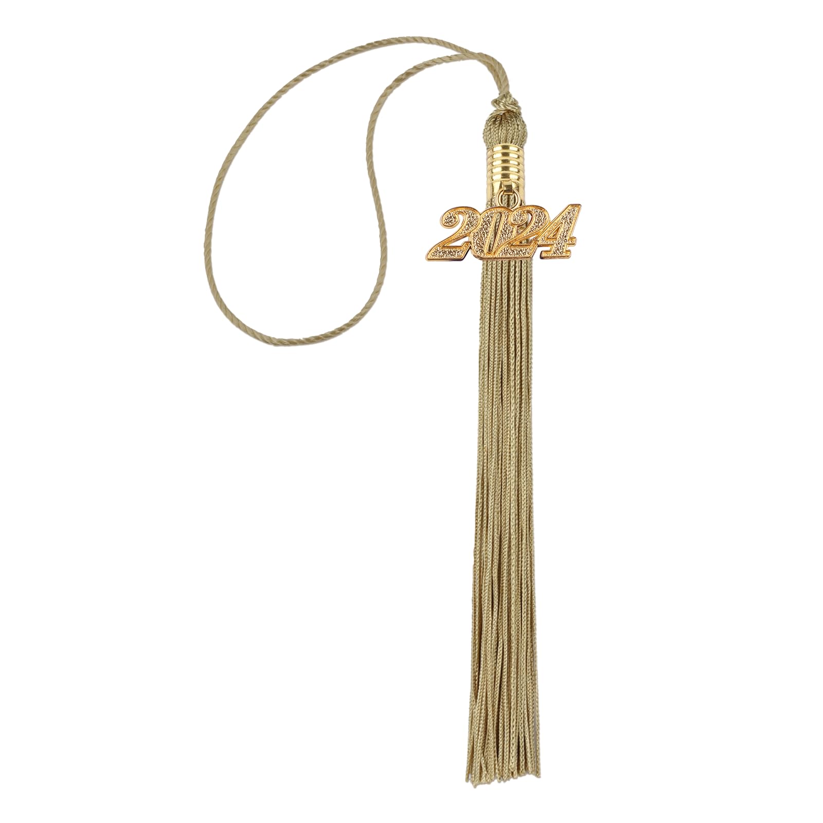 2024 Graduation Tassel with Gold Charm - Commencement Accessory for High School & College - Perfect Graduation Gift for Cap & Hat - Ideal for Ceremonies, Parties & Photo Shoots