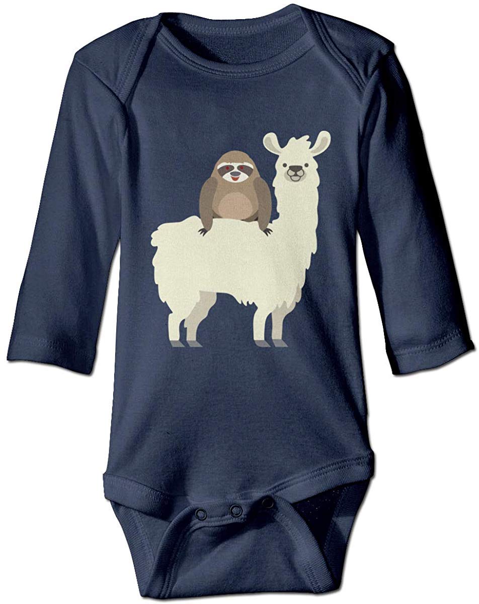 Adorable Sloth Riding Llama Baby Bodysuit - Cute Long Sleeve Romper for Newborns & Infants (Boy/Girl) - Perfect for Playtime, Photo Shoots & First Birthday Outfits