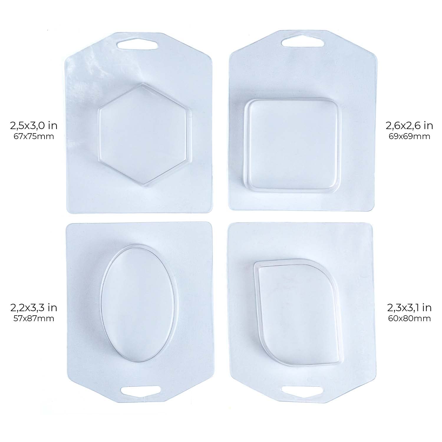 ALEXES Soap Molds Set - 4 Plastic Soap Making Molds (Square, Round, Hexagon) for Melt & Pour DIY Soap Crafting - Perfect for Handmade Gifts, Home Spa & Bath Decor