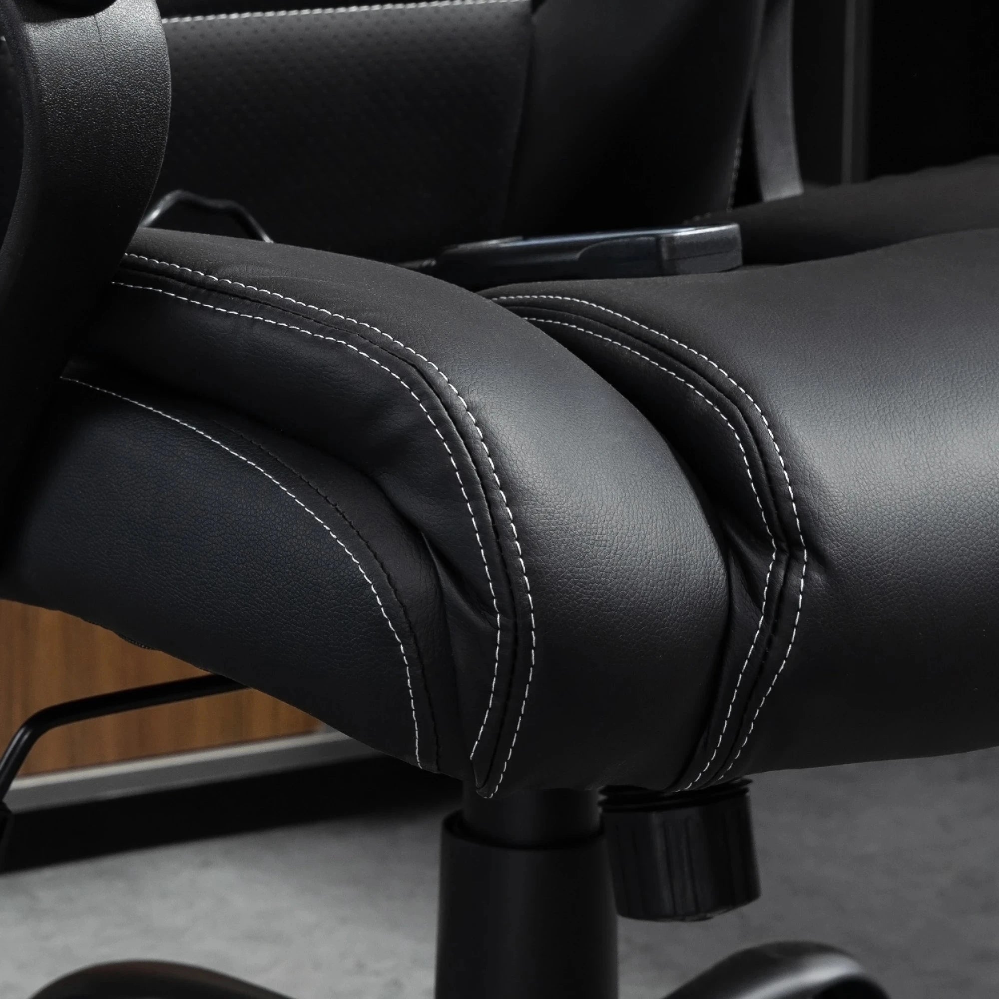 Premium High Back Executive Office Chair - Faux Leather Massage Chair with 6-Point Vibration & 360° Swivel - Black/Gray Options - Perfect for Home Office & Workspace Comfort