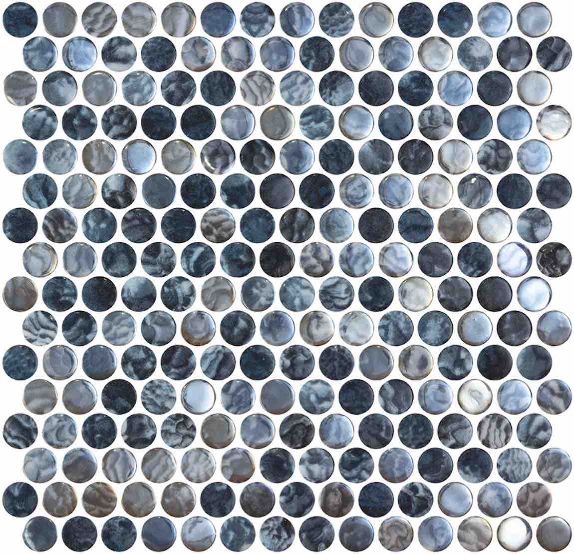 Glass Pool Tile Coral Reef Grey Penny - Mosaic Swimming Pool Tiles for Backyard, Spa & Water Features - Non-Slip Durable Pool Floor & Wall Decor