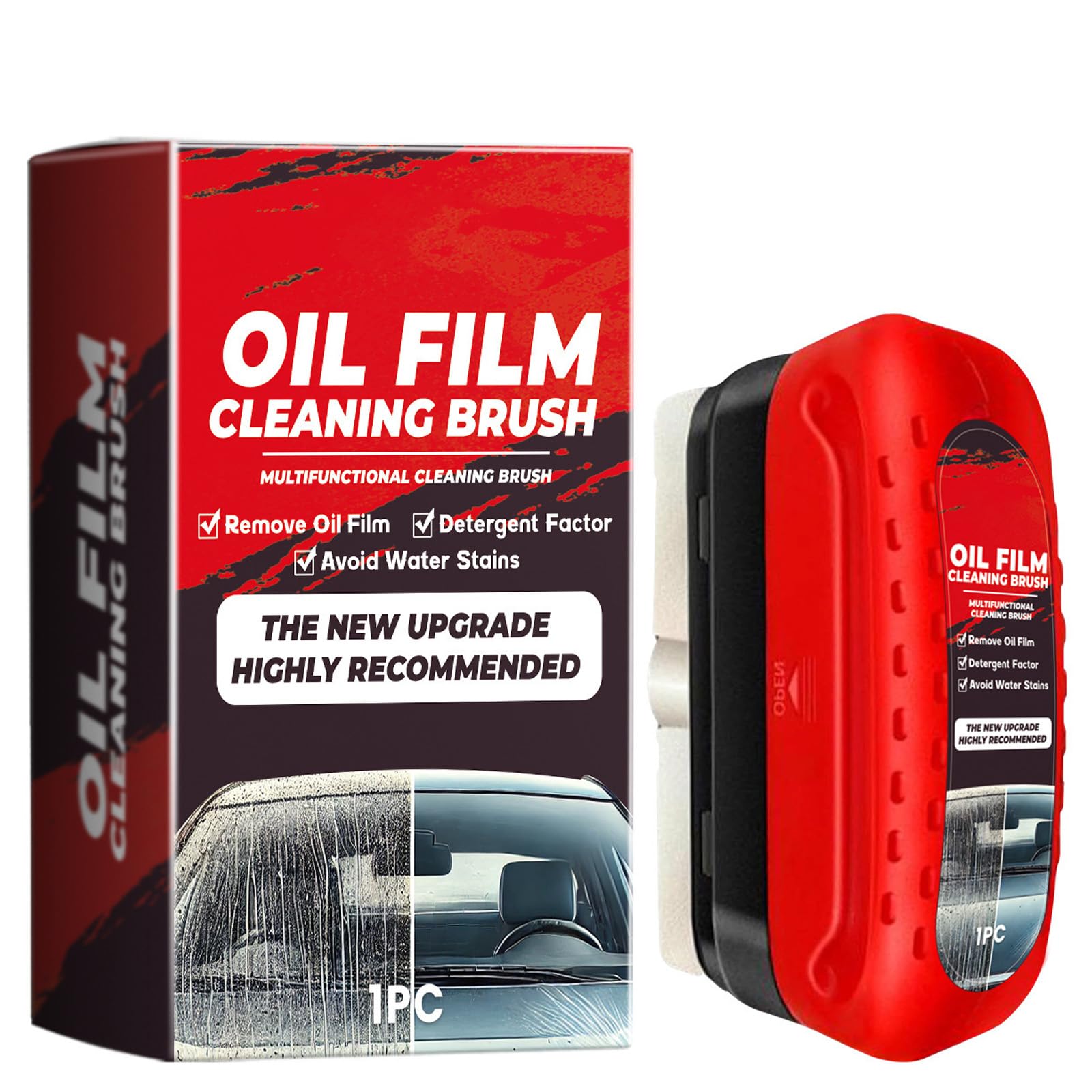 Premium Automotive Oil Film Cleaning Brush Set - Upgraded Glass Oil Film Remover Tool for Car Windshield, Mirrors & Windows (1PC) - Perfect for Car Detailing & Glass Maintenance