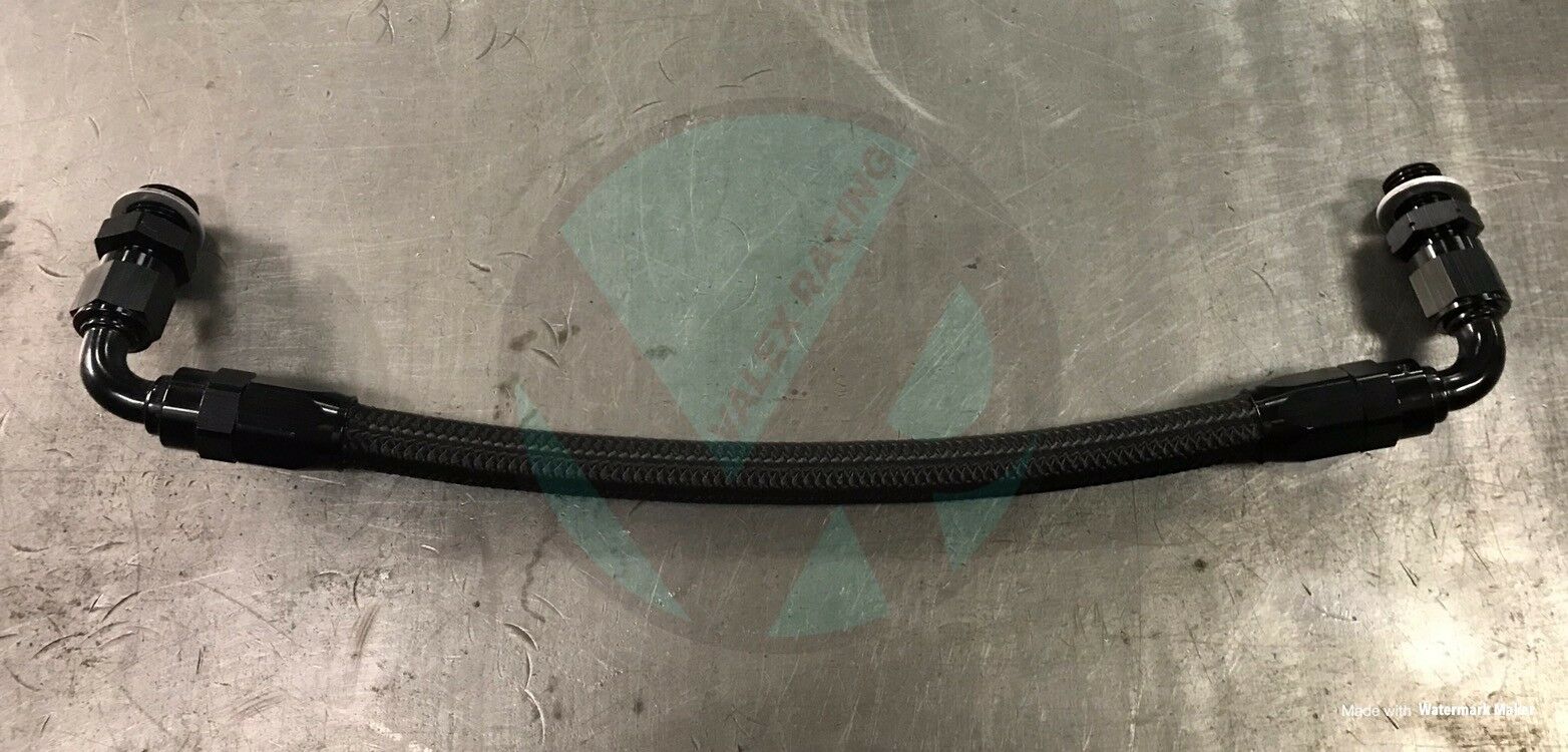 02-06 Acura RSX RSX-S Braided Power Steering Delete Line - High Performance Black Steel Hose - Perfect for Racing & Track Use