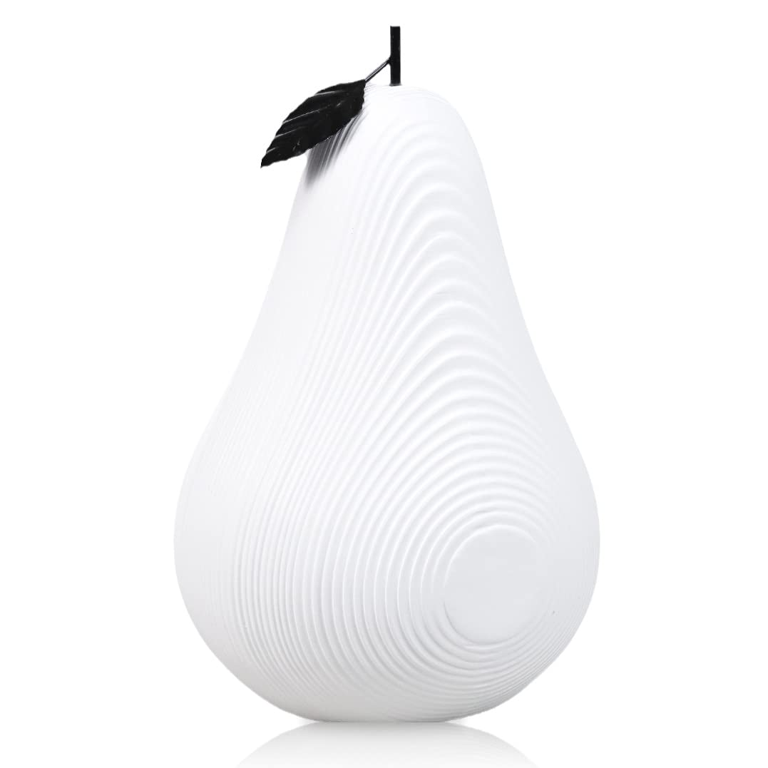 Nordic White Pear Sculpture - Modern Abstract Resin Fruit Statue for Home Decor, Shelf Display & Room Decoration | Perfect for Living Room, Bedroom, Office & Gift Giving