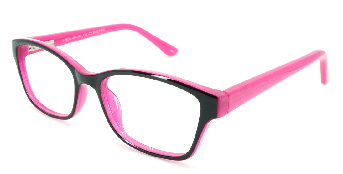 Kids Plastic Eyeglasses S2835 - Pink Frames for Boys & Girls | Perfect for Dress-Up, Costumes, and Role Play