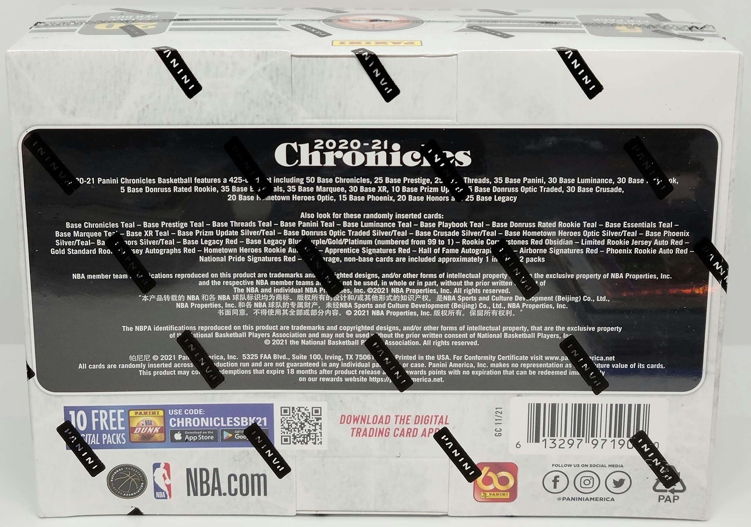 2020-21 Panini Chronicles Basketball Trading Cards Mega Box - 100 Cards per Box | NBA Collectibles for Trading, Investing & Display | Perfect for Sports Fans, Card Collectors & Gift Giving
