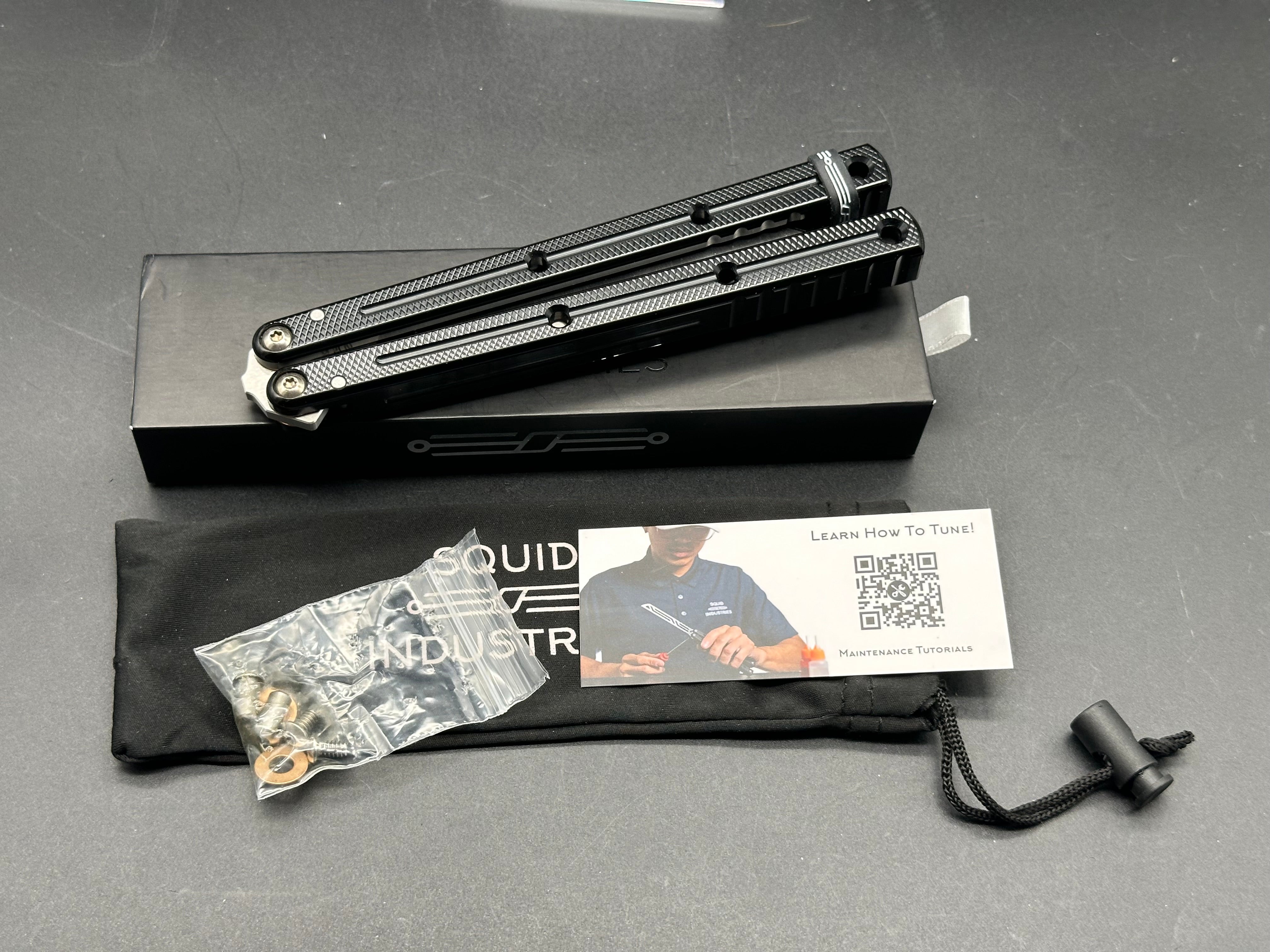 Squid Industries Krake Raken Bowie V3 Titanium Folding Pocket Knife - EDC Tactical Knife for Outdoor Camping, Hiking & Survival Gear