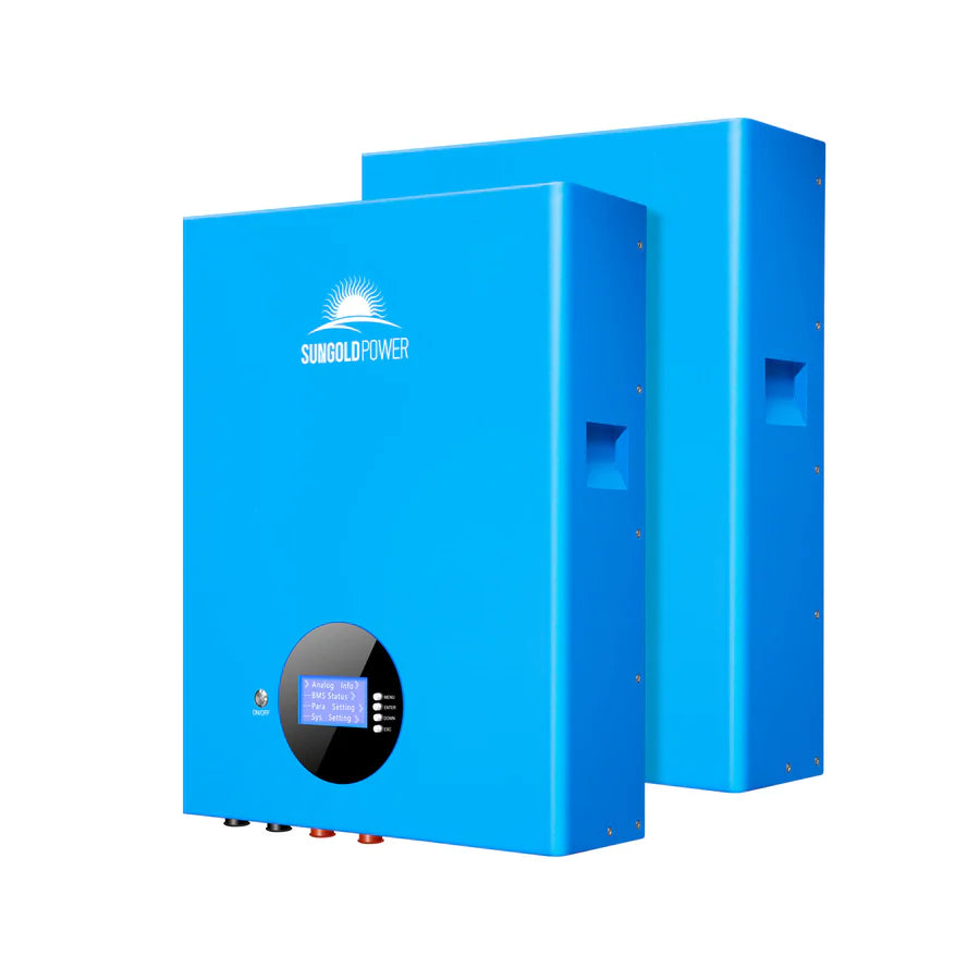 SunGoldPower 5.12kWh LiFePO4 Solar Battery - Home Energy Storage System for Power Outages & Off-Grid Living | Compatible with Solar Panels & Powerwall