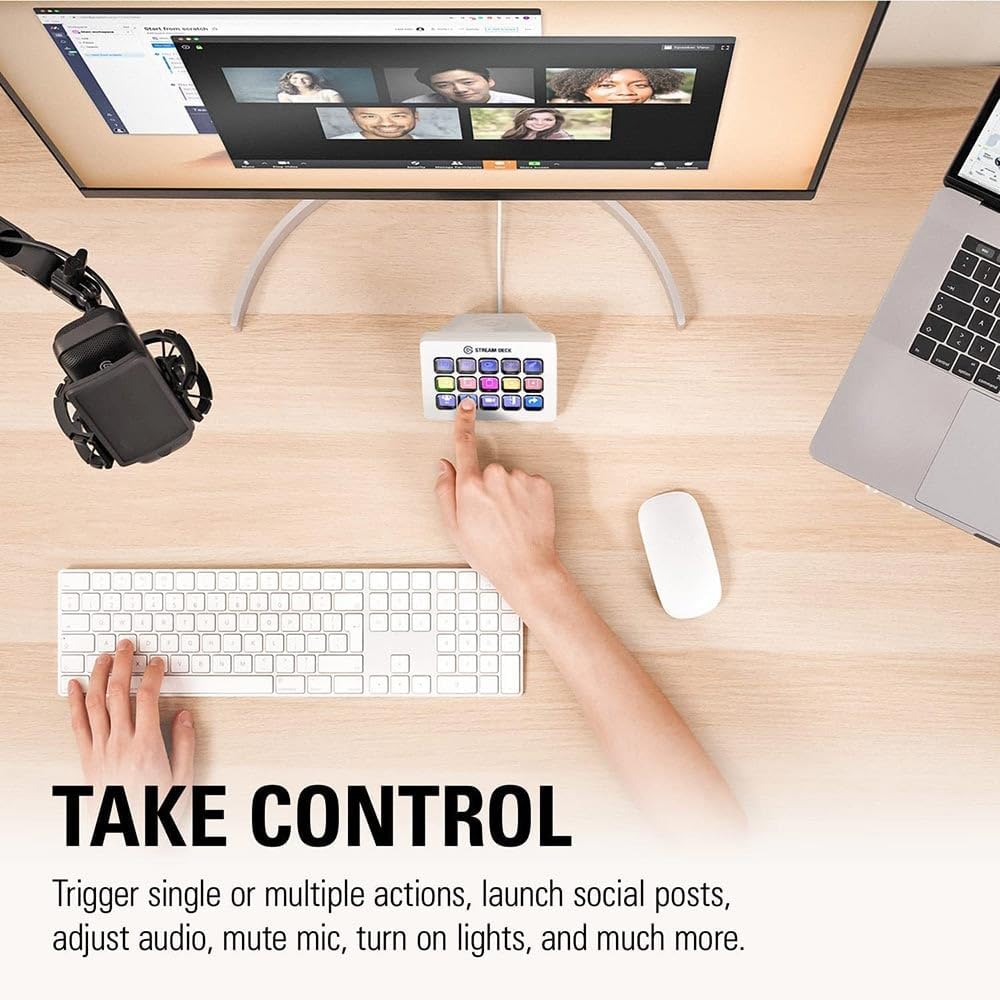 Elgato Stream Deck MK.2 White - 15 Key Studio Controller for OBS, Twitch & YouTube | Mac/PC