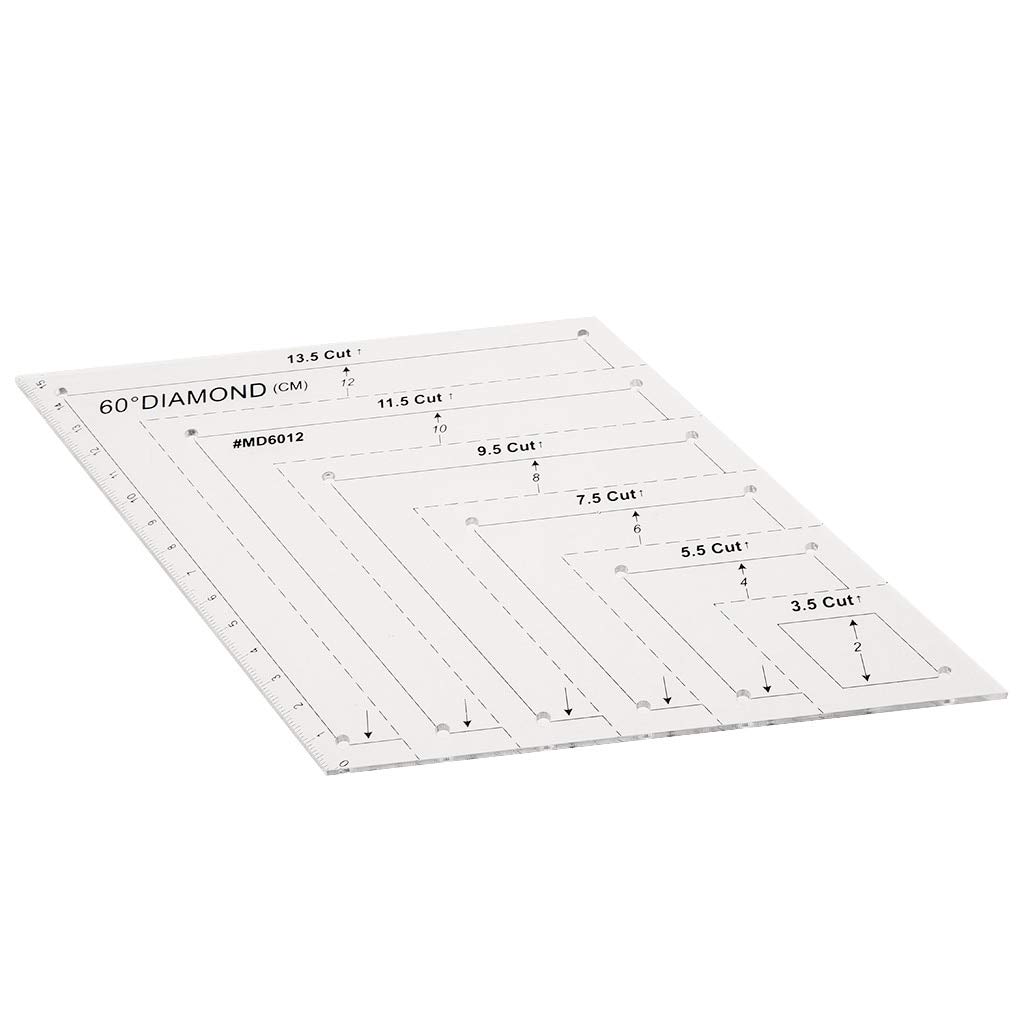 Xucus Creative 13.5 Inch 60-Diamond Rhombus Quilting Template Ruler - Precision DIY Sewing Tool for Patchwork & Quilting Projects (Perfect for Quilts, Bags & Home Decor) - Ships from China
