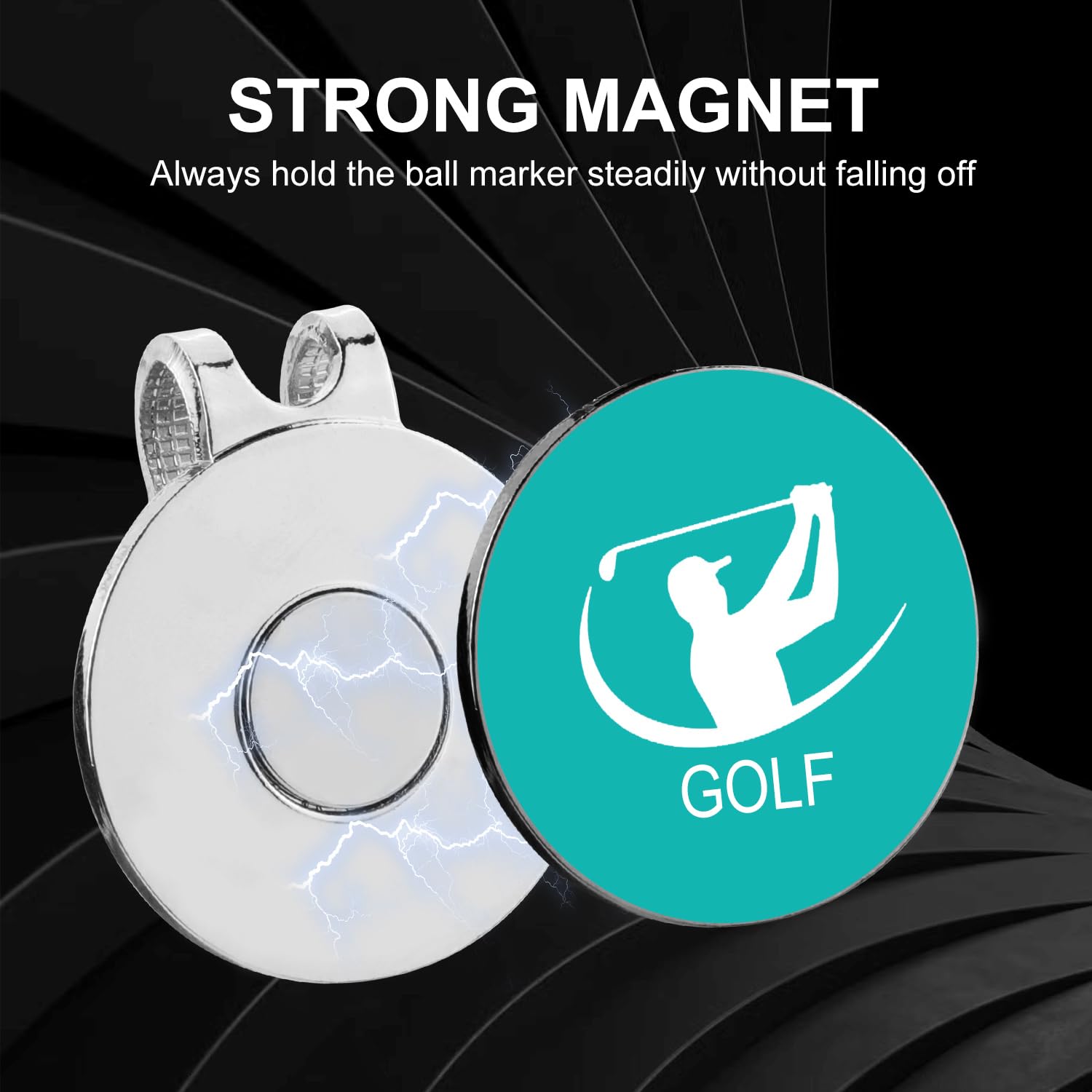 6pcs Magnetic Golf Ball Marker Hat Clips - Strong Metal Ball Marker Holder for Golf Hats, Caps, Pants, Gloves & Belts - Perfect Golf Accessories Gift for Men & Women - Ideal for Golf Tournaments & Practice Sessions