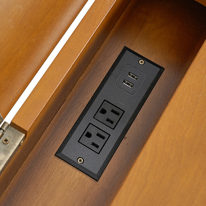Trevor Mid Century Modern Computer Office Desk with USB Ports - Stylish Home Office Desk for Work & Study, Perfect for Small Spaces & Modern Interiors