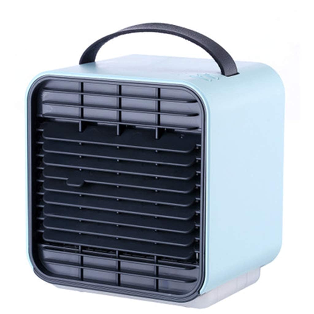 LILIANG Portable Evaporative Air Cooler - Mini USB Personal Space Cooling Fan with 3 Speeds, LED Light & Humidifier - Compact Air Conditioner for Office, Home, Car, Camping, Outdoor Activities (Blue)