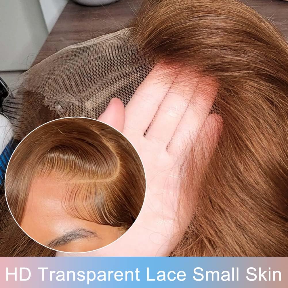 24 Inch Light Brown Body Wave Human Hair Wig - 13x4 Lace Front, 150% Density, Pre-Plucked with Baby Hair - Light Chocolate Brown Wig for Women | Perfect for Daily Wear, Cosplay, and Special Occasions