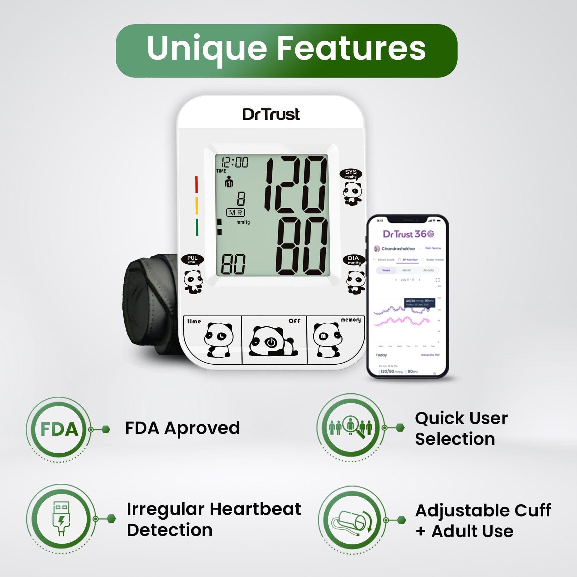 Dr Trust USA Pediatric Blood Pressure Monitor for Kids - Accurate & Easy-to-Use Home BP Device for Children's Health Monitoring - Perfect for Pediatric Checkups, School Physicals & Family Healthcare