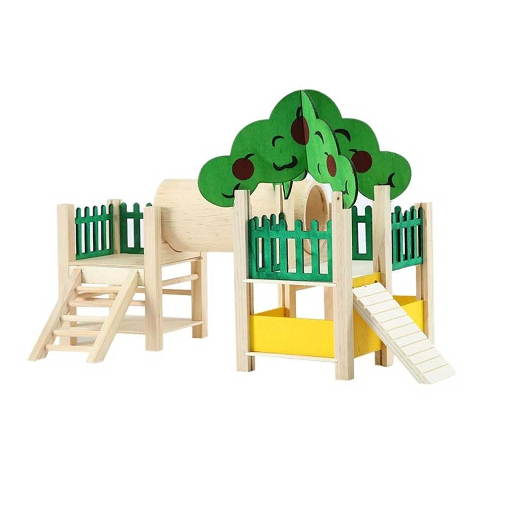 JYDQM Hamster Cage Accessories - Playground, Perch, Gym Stand & Ladders Exercise Toy with Feeder for Small Pets | Perfect for Hamster Playtime & Cage Enrichment