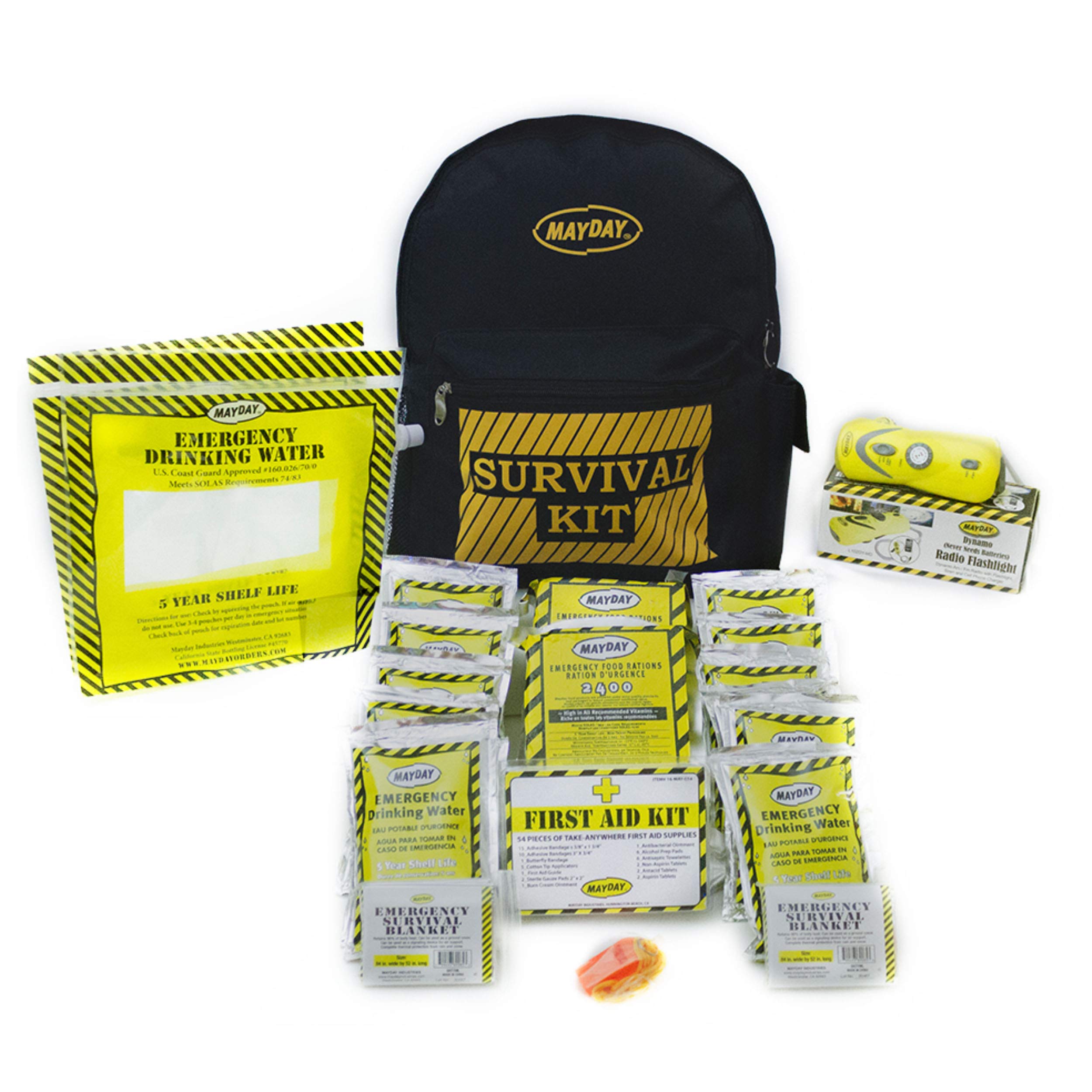 Mayday KEC2 Economy 2-Person Emergency Backpack Kit - Survival Gear for Camping, Hiking & Outdoor Adventures
