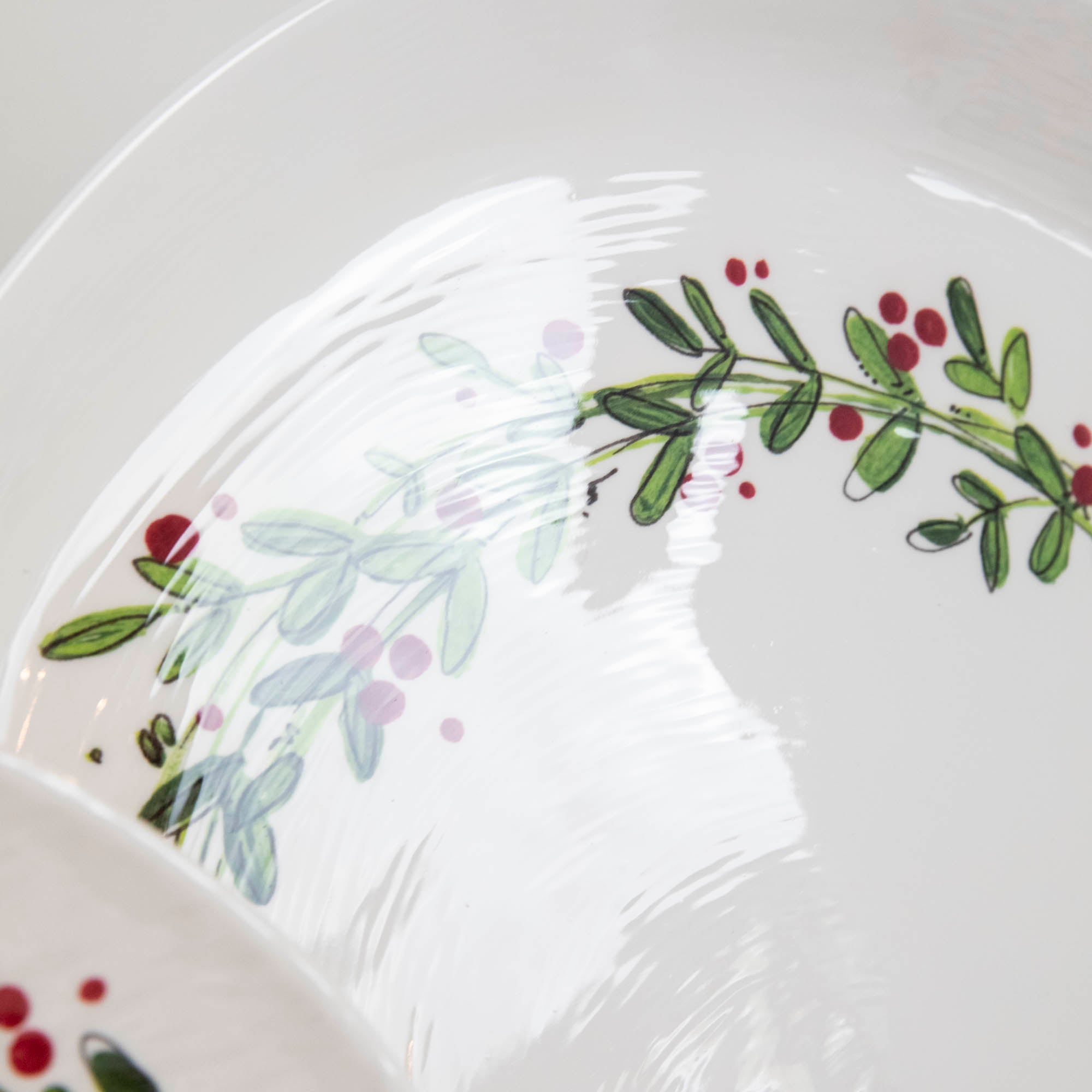 Christmas Wreath Dinner Plates & Serving Dishes - Holiday Tableware Set for Festive Dining & Christmas Party Decorations