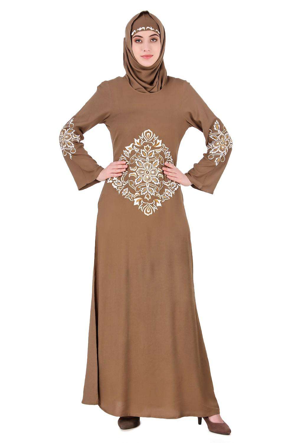 Elegant Floral Diamond Cut Abaya Dress for Women - Perfect for Festivals, Weddings & Special Occasions