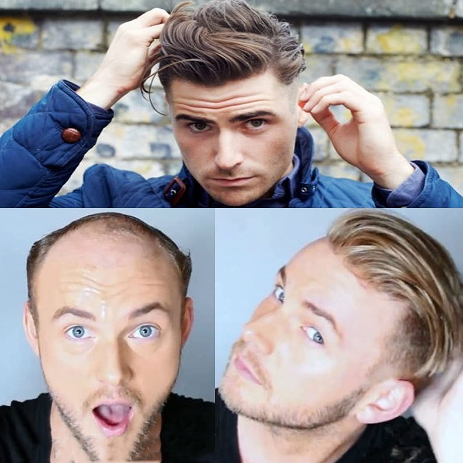 Undetectable Men's Hair Toupee with French Lace - Natural Human Hair Replacement System #21 Blonde Color for Thinning Hair - Perfect for Daily Wear, Special Occasions & Confidence Boost