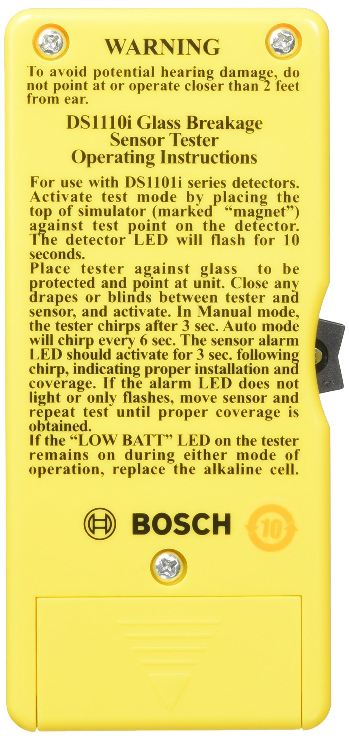 Bosch DS1110i Glass Break Detector Tester - Professional Alarm System Sensor for Home & Business Security