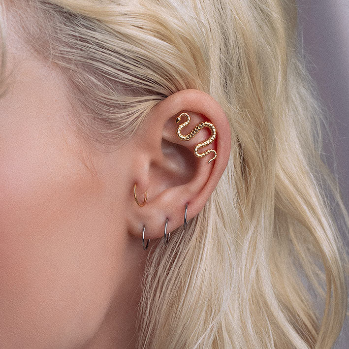 MINERVA Snake Stud Earrings - 14K Gold Plated Hypoallergenic Jewelry for Women | Perfect for Parties, Weddings & Everyday Wear