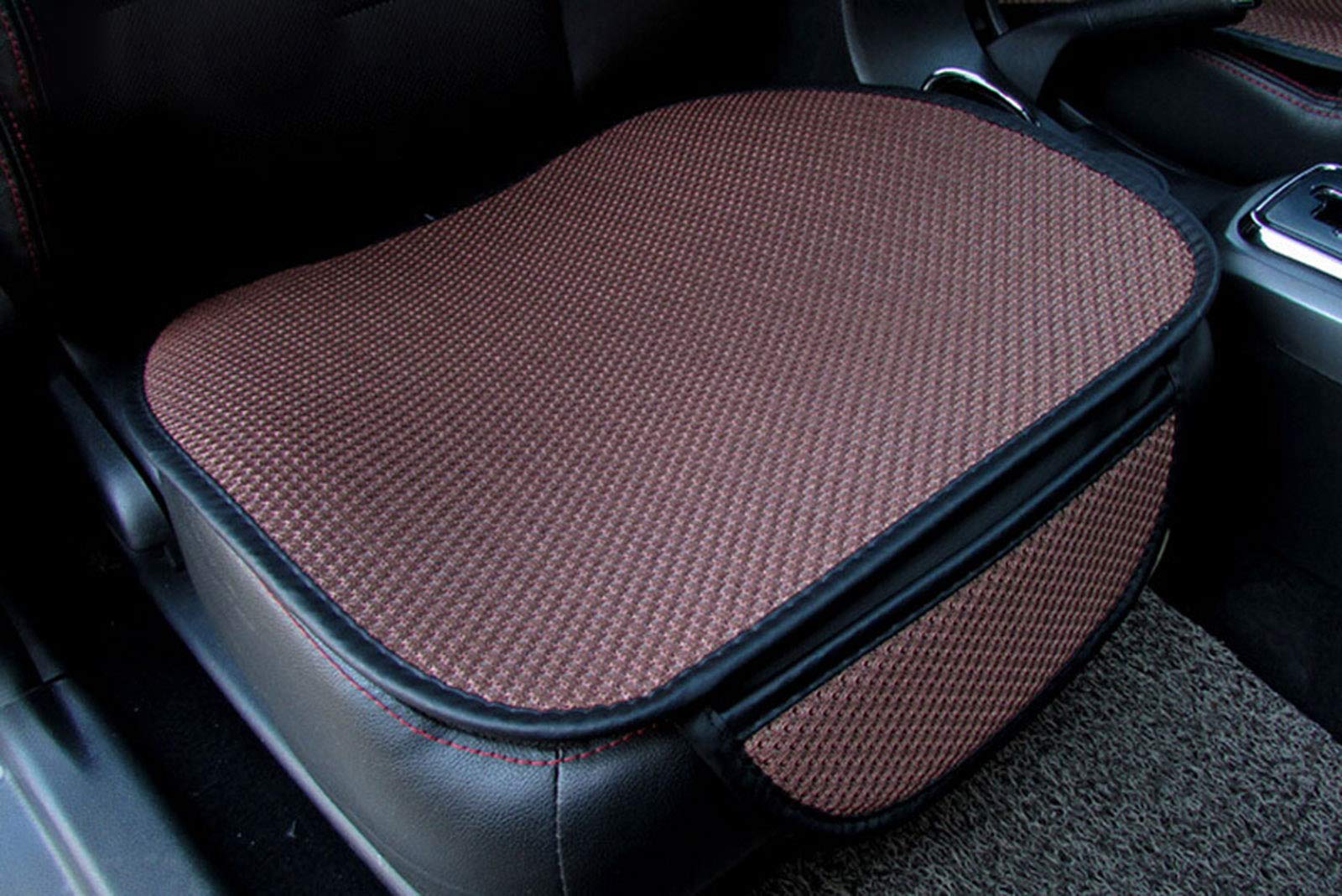 Ultra Thin Universal Car Seat Cover - Non-Slip Auto & Office Chair Protector - All Season Use for Front Seats & Office Chairs - 1PC Brown - Perfect for Commuting, Work & Travel