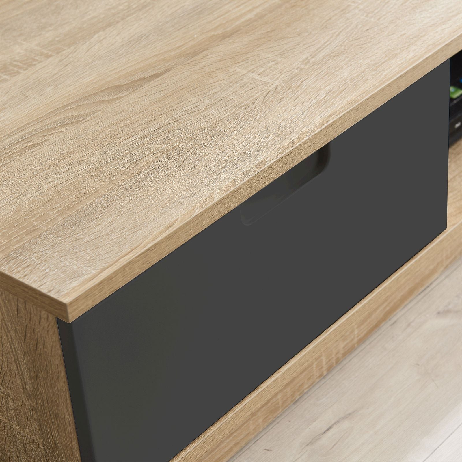 TAURIS™ RIO2200LL Solid Oak Entertainment Center - Stylish TV Stand with Storage for Living Room & Home Theater