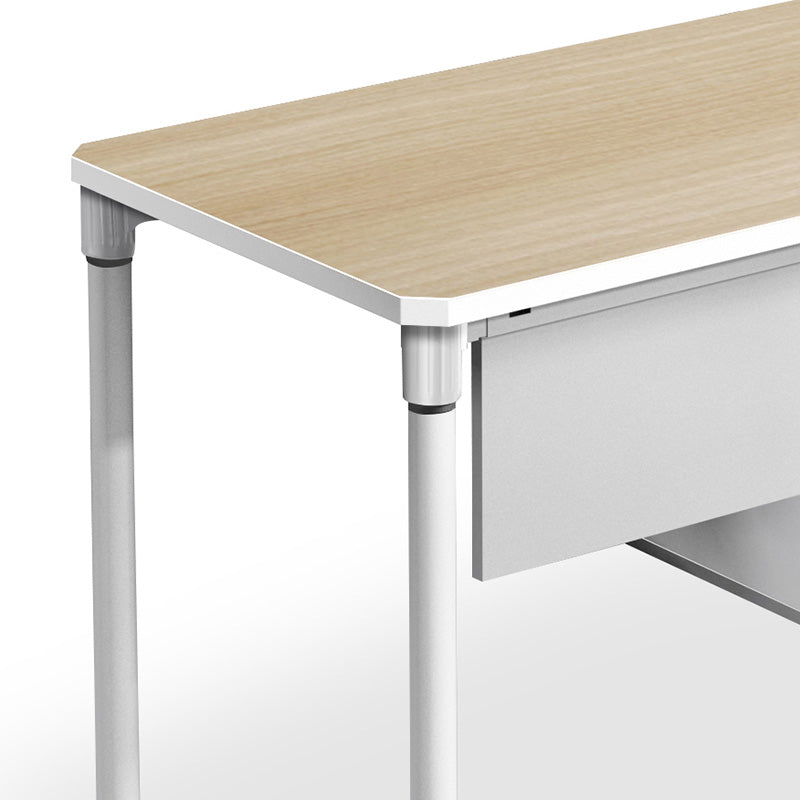 RAVEN SINGLE Workstation 160-180cm Adjustable Height Desk, Natural White Finish - Perfect for Home Office, Gaming Setup & Study Room