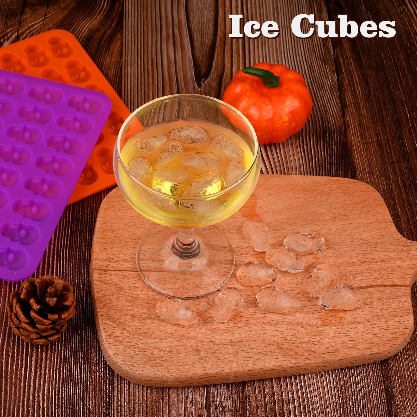 HUAKENER 2 Pack Silicone Skull Molds with Droppers - Food Grade Candy, Chocolate, Jelly, Ice Cube & Resin Casting Molds - Perfect for Halloween Treats, DIY Crafts & Dog Treats Making