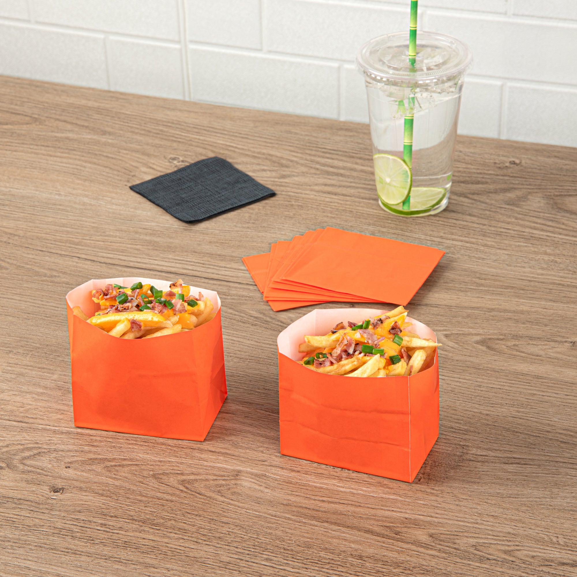 Eco-Friendly Orange Paper Snack Bags 3.75
