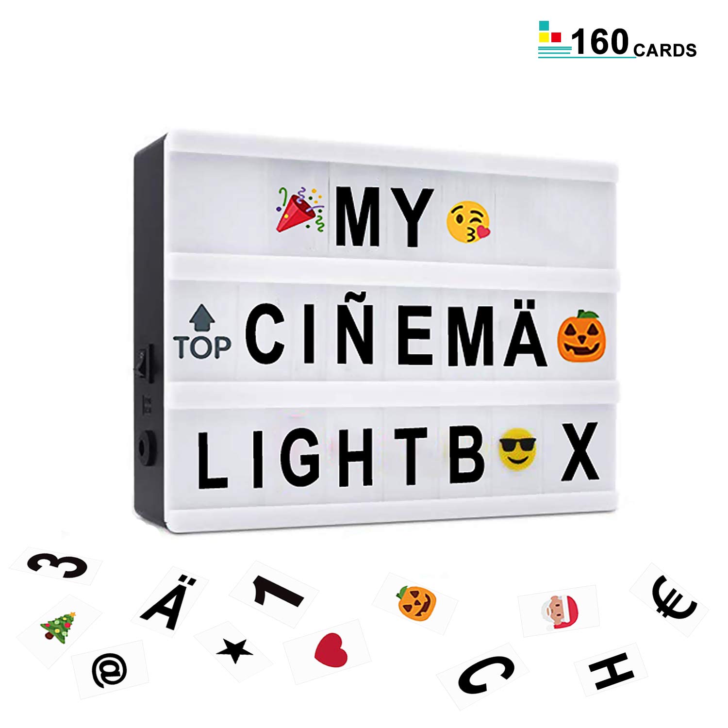 SANIDIKA A5 Magnetic LED Cinema Light Box - 160 DIY Letters, USB/Battery Powered, Cinematic Night Light for Home, Office, and Gift - Perfect for Movie Nights, Bedroom Decor & Creative Display