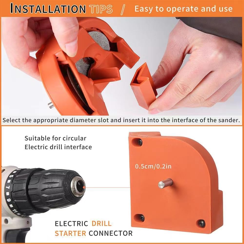 Electric Drill Bit Sharpener - High Hardness Multipurpose Grinding Tool for All Drill Bits & Knives (1PC, Orange) | Portable Sharpening Machine for DIY, Woodworking & Metalworking Projects
