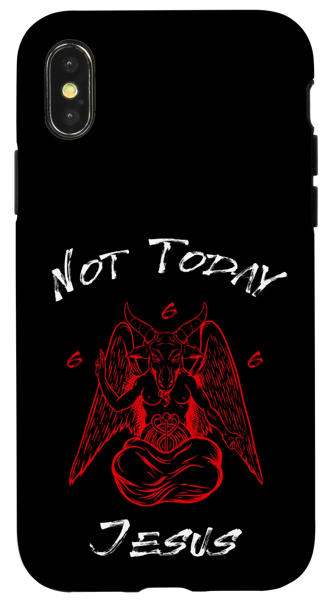 iPhone X/XS Baphomet Satanic Lucifer Beelzebub Phone Case - Shockproof Protective Cover for Devil Worship Occult Enthusiasts - Perfect for Gothic Parties, Halloween & Dark Aesthetic Lovers