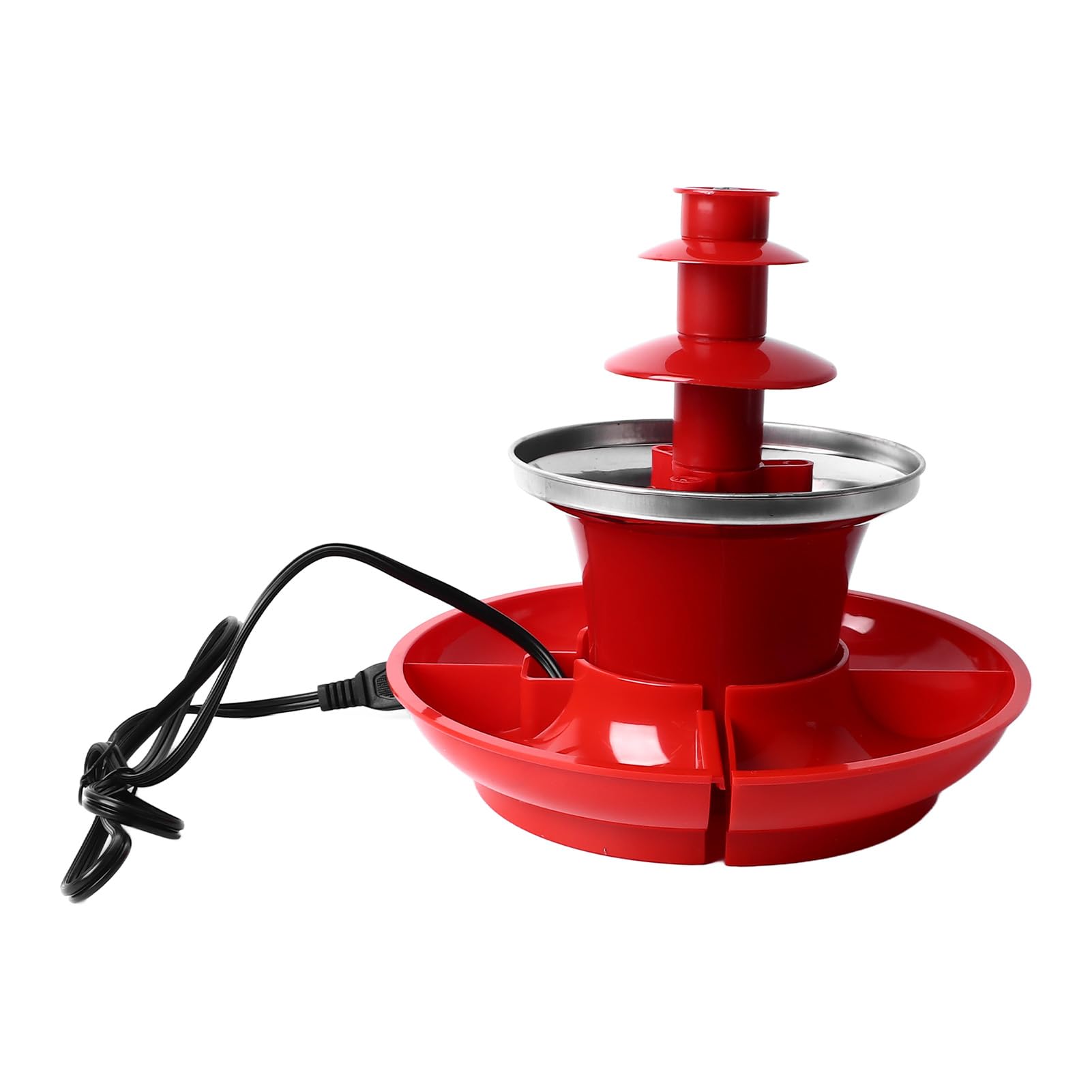 3-Tier Mini Chocolate Fountain Machine for Parties, Christmas & Halloween - 110V US Plug Detachable Fondue Set for Desserts, Fruits & Snacks