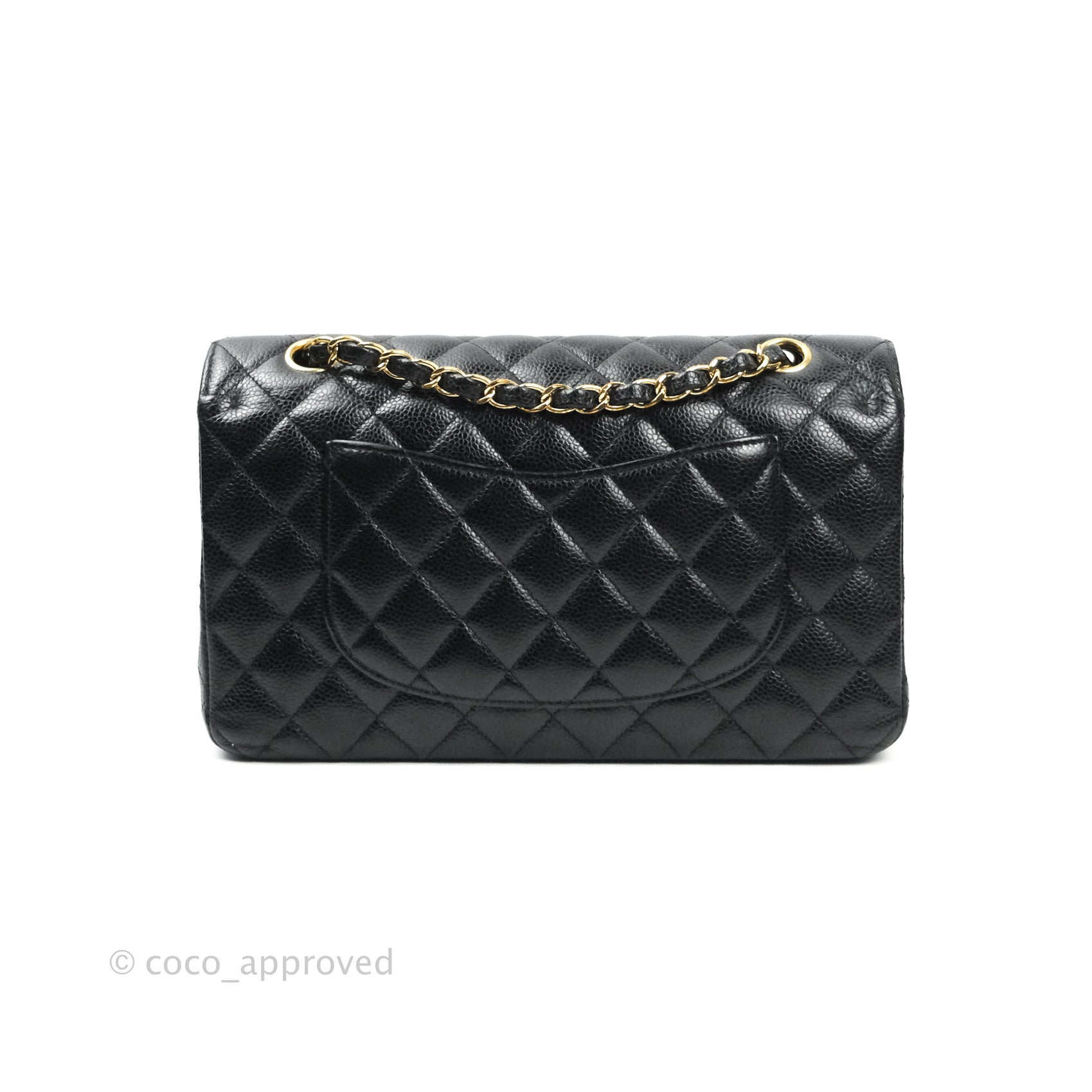 Chanel Classic Medium Double Flap Bag Black Caviar Leather with Gold Hardware - Luxury Designer Handbag for Women, Perfect for Work, Evening Events & Special Occasions