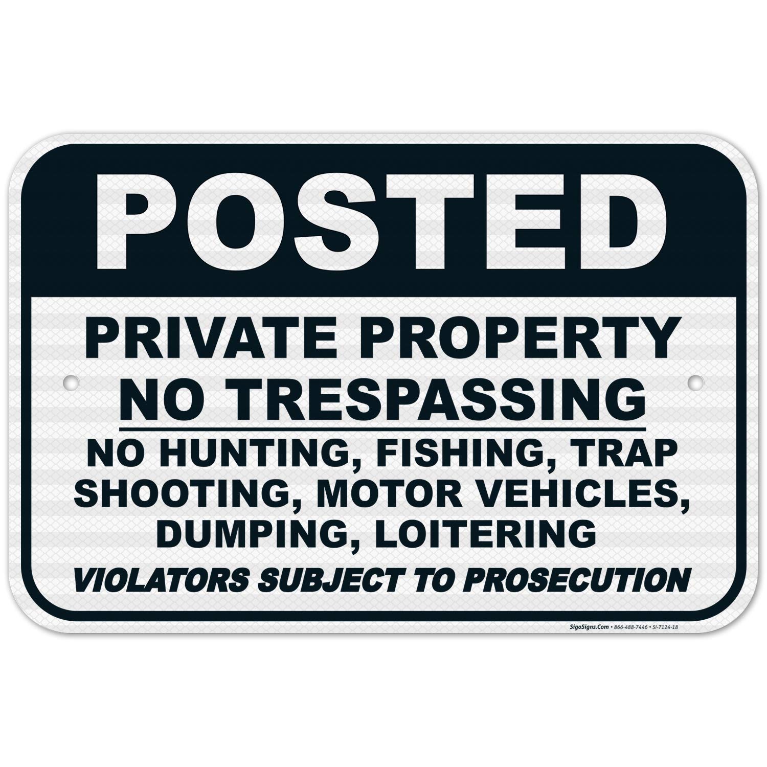 12x18 Inch No Trespassing Sign - 3M EGP Reflective Aluminum Private Property Sign for Indoor & Outdoor Use | Fade Resistant, Easy Mounting | Made in USA | Perfect for Home Security, Farm, Warehouse & Business Protection