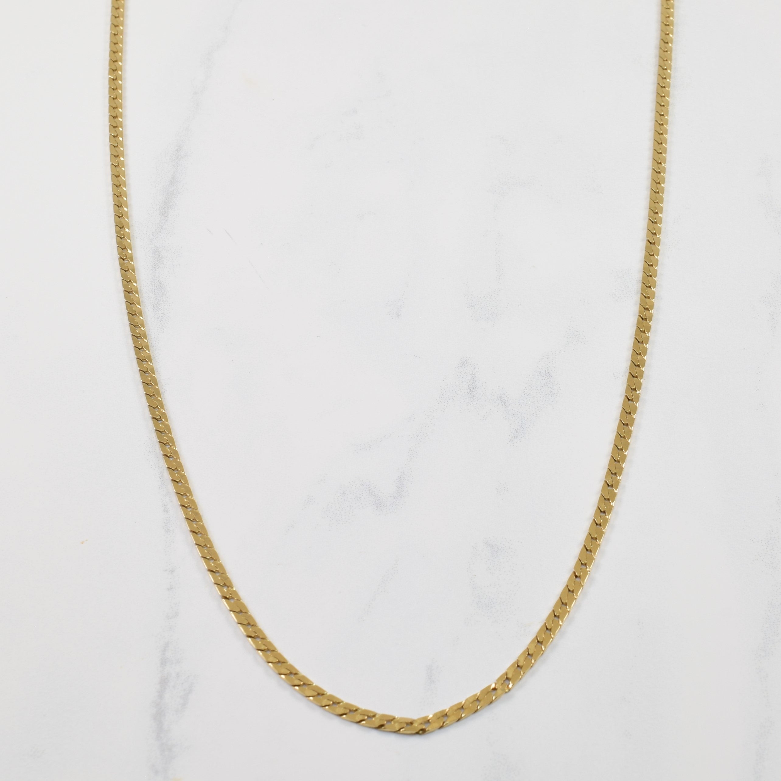 10K Yellow Gold Curb Chain Necklace 22