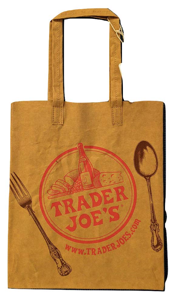 Trader Joe's Reusable Washable Paper Grocery Bag - Eco-Friendly Sand Colored Medium Tote for Shopping, Groceries & Daily Errands